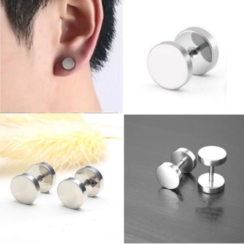 Anting Roda Silver 6mm Anting Roda stainless steel Anting Pria Korea