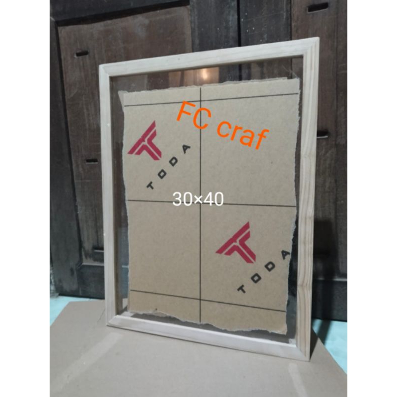 pigura kayu 3d akrilik 30x40