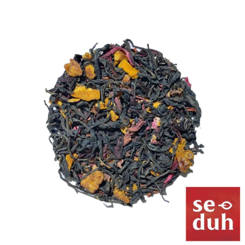 

KUALITAS TERBAIK CRIMSON BERRY Tea blend Cranberry Apple Hibiscus Orange Peel Black Tea 15 gram 6 gram