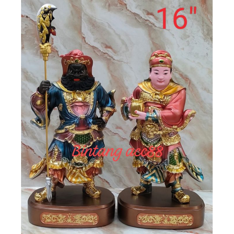 patung pengawal kwan kung/ kwan kong / guan yu - fiber - 16inch -l2