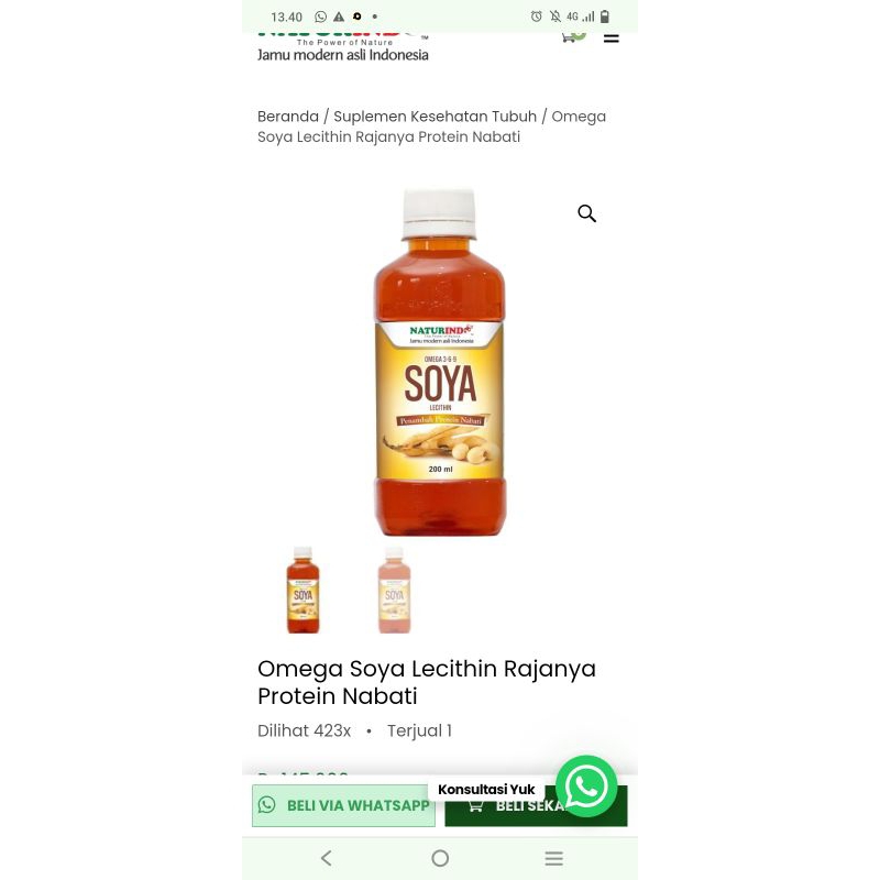 

Omega Soya Lecithin Rajanya Protein Nabati