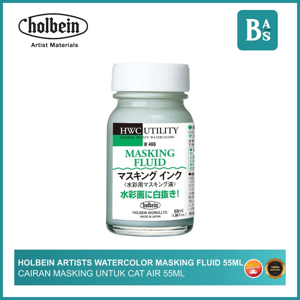 

Holbein Masking Fluid Ink 55ml / Cairan Masking Untuk Cat Air 55ml Holbein / Watercolor Masking Fluid / Peralatan Melukis dan Mewarnai Terlengkap dari Bali Art Supplies