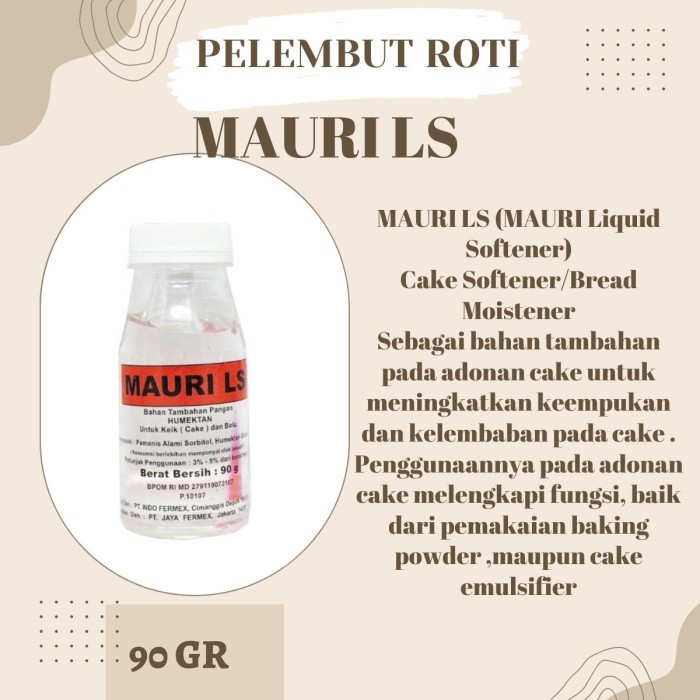 

Mauri ls cake softener Humektan pelembut kue bolu 90 gram