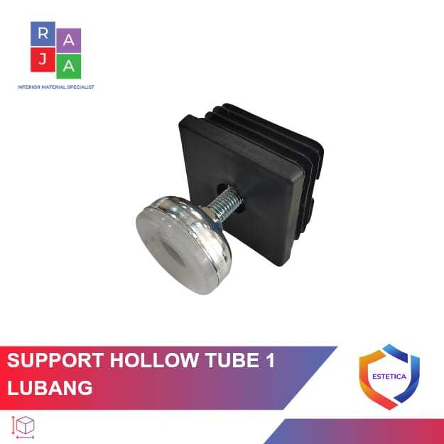 Bracket Support Hollow Tube 1 atau  2 lubang  Penutup Ujung Kosong Plastik Hitam Sisipan Tabung Pipa