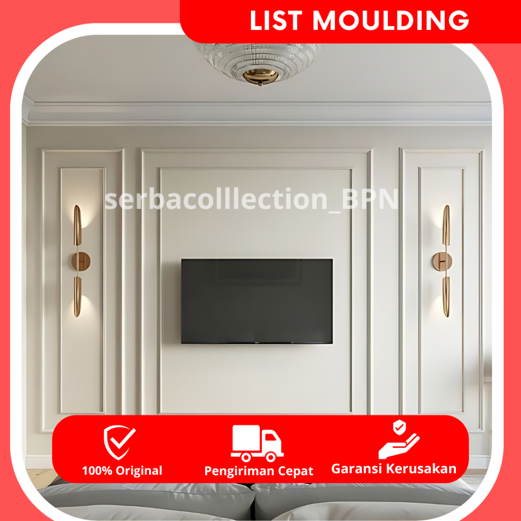 List Moulding /moulding wall/Bahan Pvc anti rayap ukuran 4cm,6cm/ List Moulding Tengah waterproff