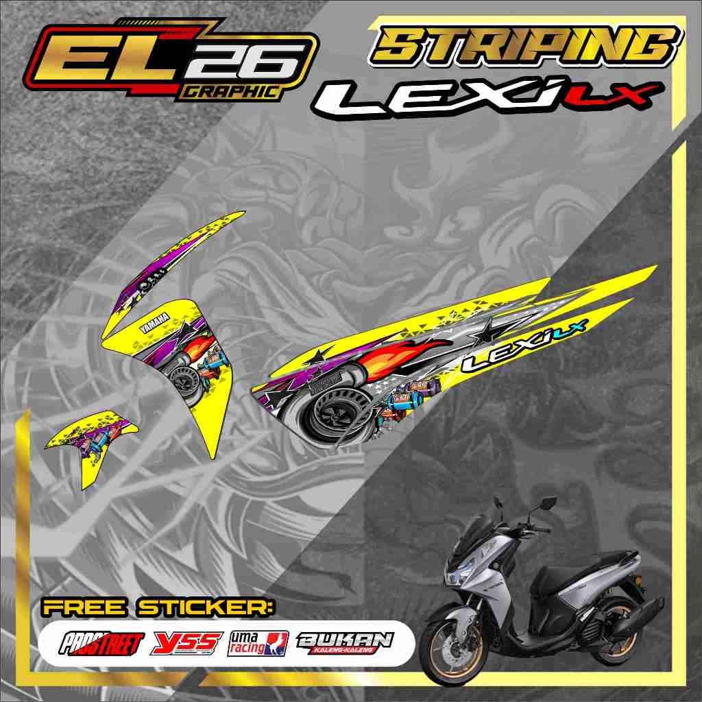 266 STRIPING STICKER YAMAHA LEXI LX 155 - STICKER YAMAHA LEXI LX 155 MOTIF TURBO