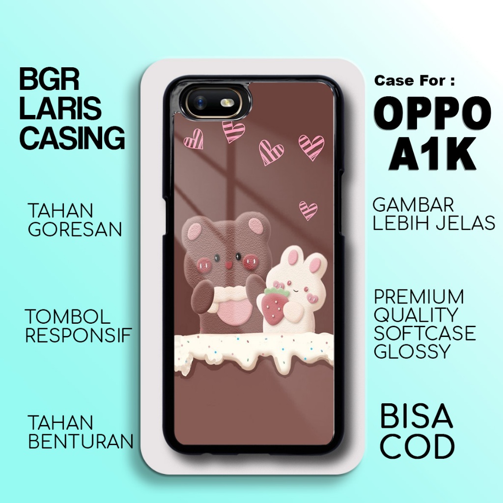 Casing Oppo A1K Terbaru Bear lucu Case Oppo A1K Hardcase Softcase Glosy Kesing Terlaris BgrLarisCase