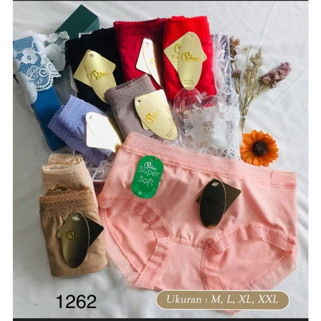 Celana Dalam Wanita Polini 1262 Pinggang Paha Renda