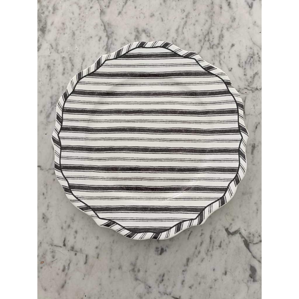 DINNER PLATE MOTIF STRIPE BLACK 27CM