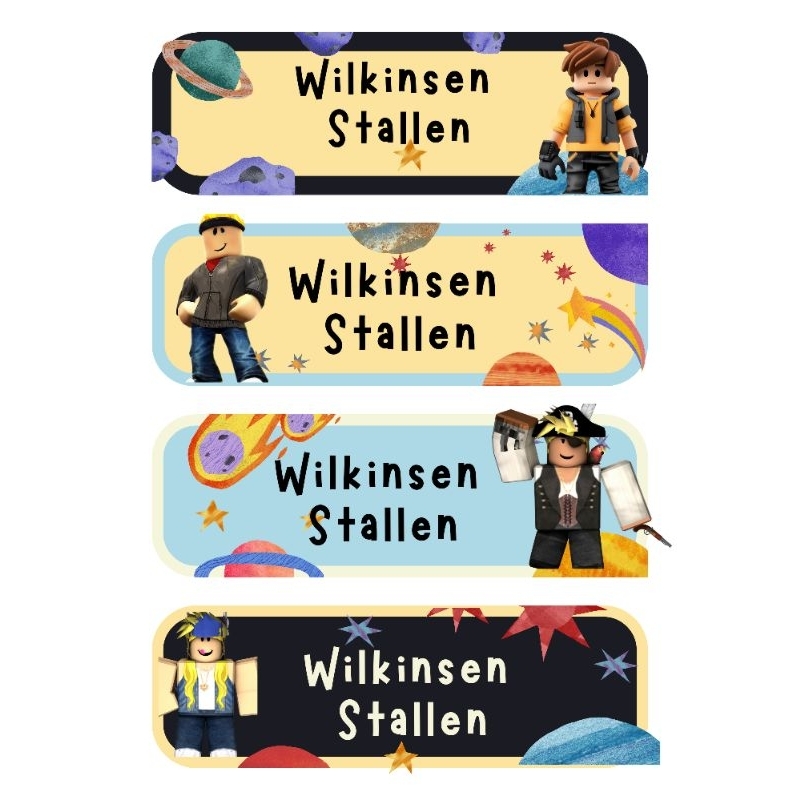 

Dapat 80PC. Tema ROBLOX. TERMURAH!!! LABEL STICKER NAMA