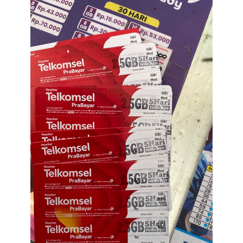 Voucher Telkomsel 2.5 GB 5Hari