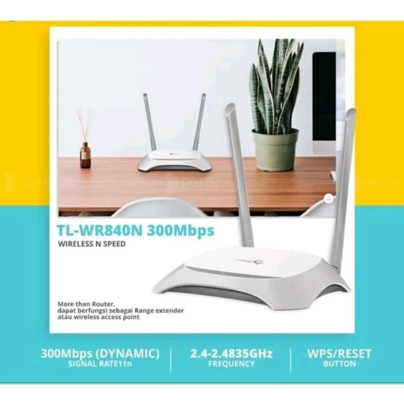 Router TP Link TL WR840N 300Mbps ruter router tp wr 840n 840 internet jaringan network ethernet wire