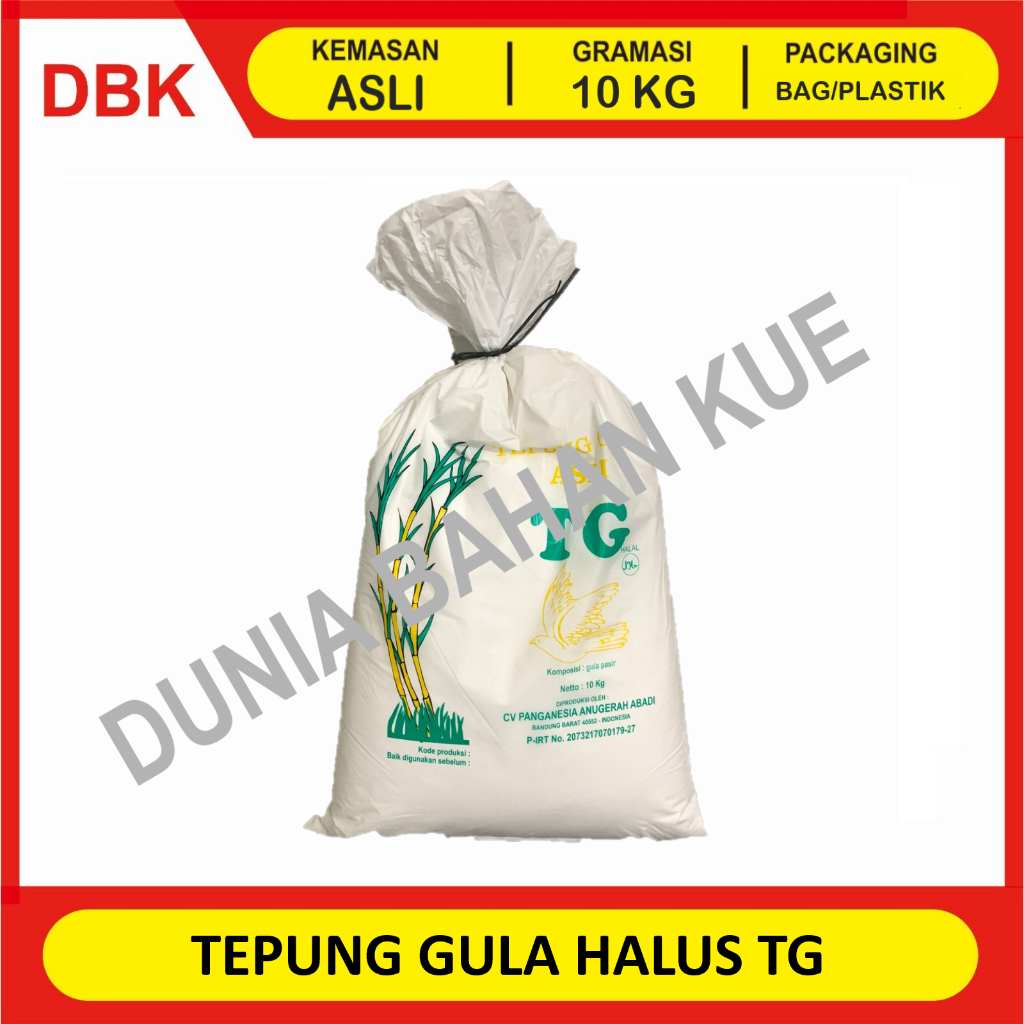 

TEPUNG GULA HALUS ASLI MURNI TG / GULA HALUS TEPUNG TG - 1 BAG 10 KG