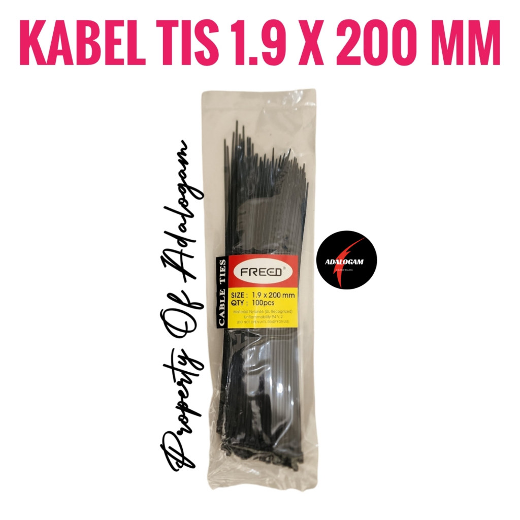 

Kabel Tis Ties Hitam 20 Cm - Tali Ripet Plastik Nylon Hitam