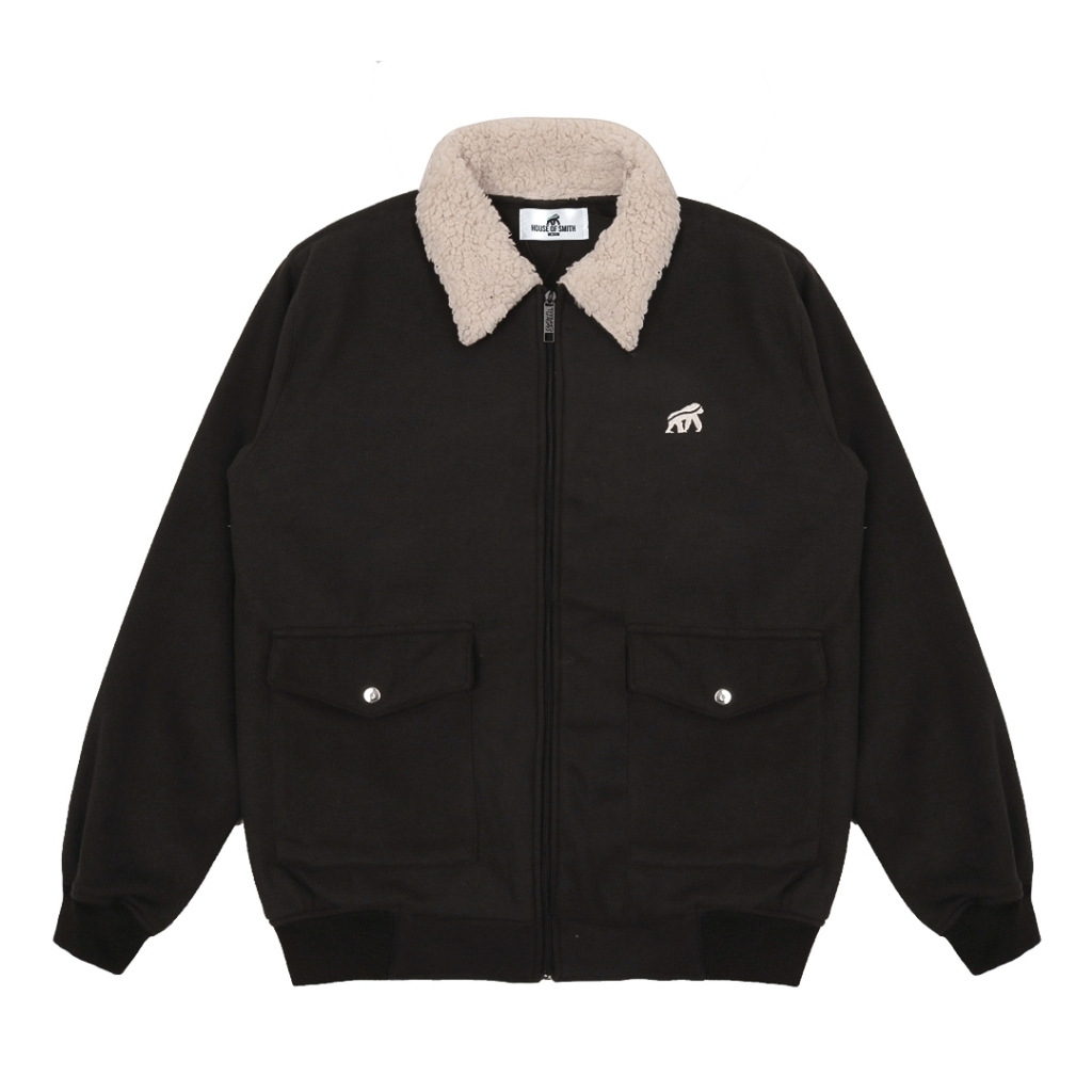 House of Smith BDG Jaket Sherpa Pria - Lasket Black #4 - Vintage Sherpa Jacket