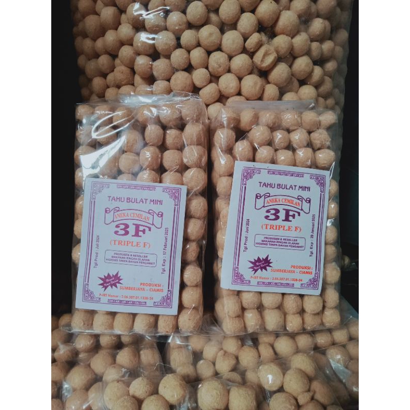 

3f Cemilan Tahu Bulat Mini 1 Pack isi 20 bungkus