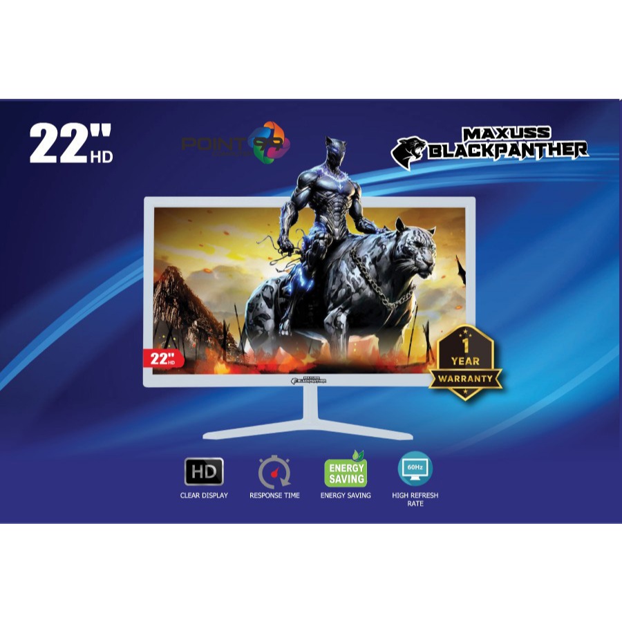 Monitor LED Gaming Maxuss Blackpanther 22" White