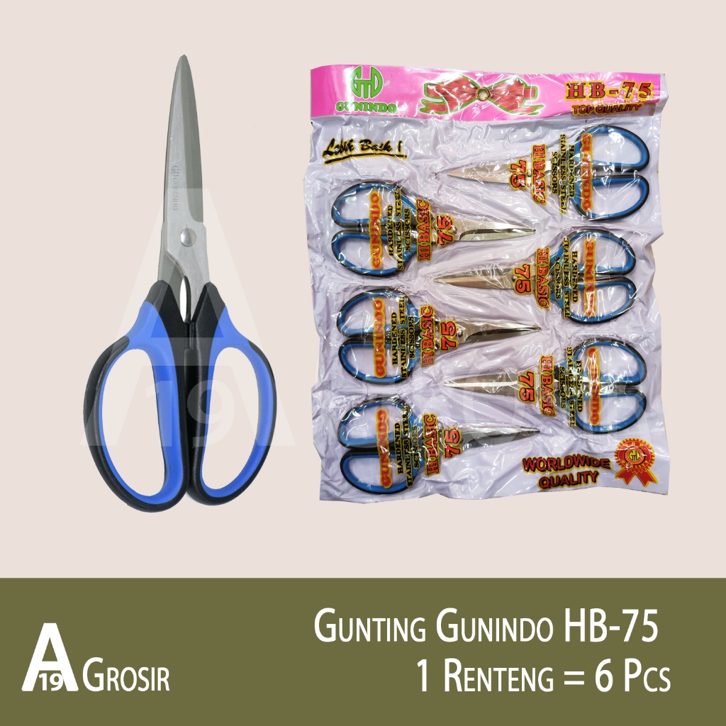 

(1RENTENG=6PCS) Gunting Kertas GUNINDO HB75