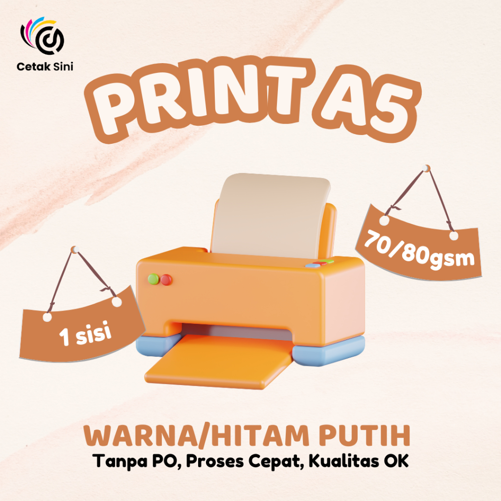 

Print A4 70/80gsm 1 sisi by Cetak Sini