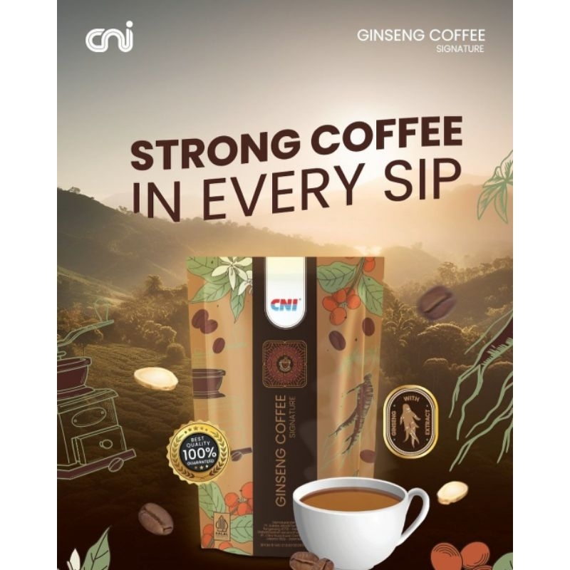 

CNI Ginseng Coffee Signature 10 Sachet Kopi Ginseng CNI dengan Aroma Rasa Khasiat Lebih Kuat