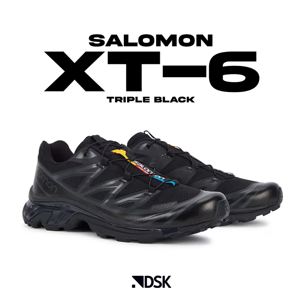 Salomon XT-6 Triple Black 100% Original Authentic Guarantee Sneakers Original Sepatu Pria Salomon XT