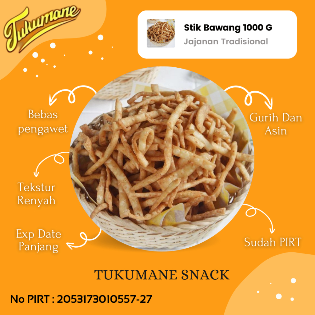 

Stik Bawang Stick Bawang Gurih Renyah 1 Kg