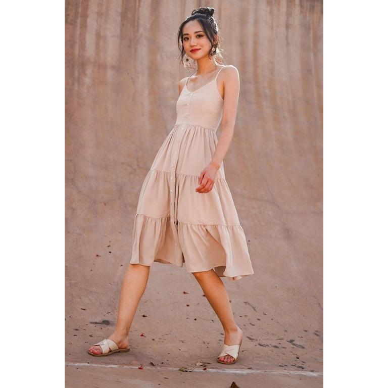 Marilyn midi tiered dress