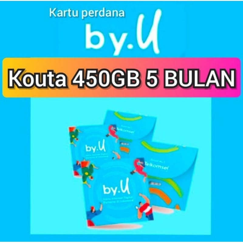 kartu perdana by.u unlimited Telkomsel 450 GB (6bulan)