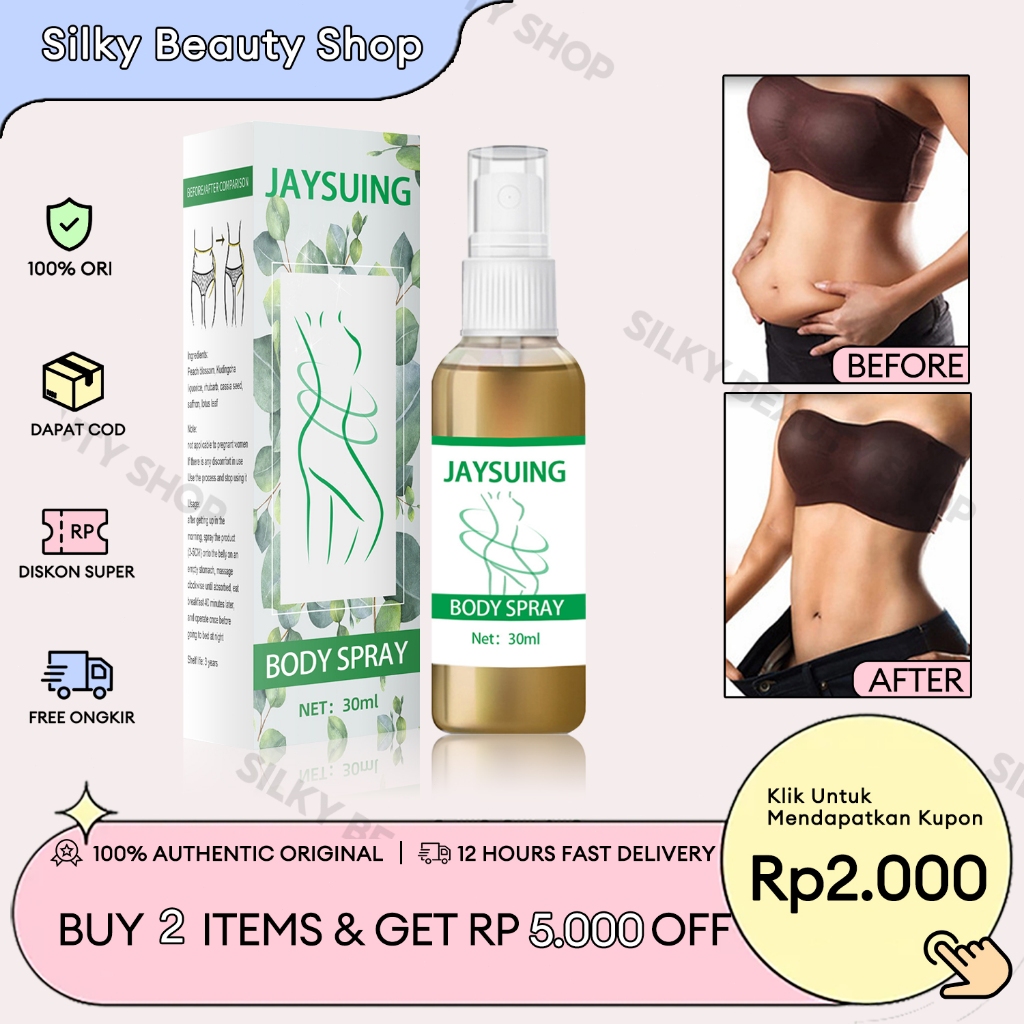 Jaysuing Body Slimming Spray 30ml Firming Skin Herbal Essential Oil Body Spray Tummy Slimming Spray