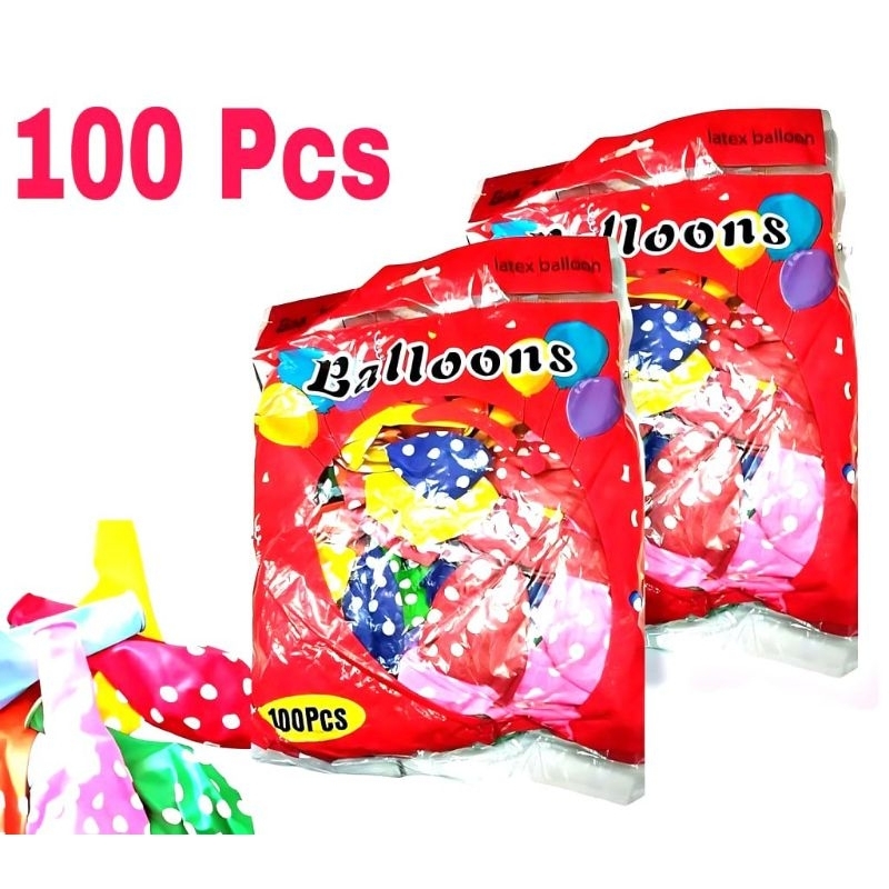 100 pcs balon polkadot - balon polkadot - balon isi 100 pcs murah / balon ulang tahun / balon