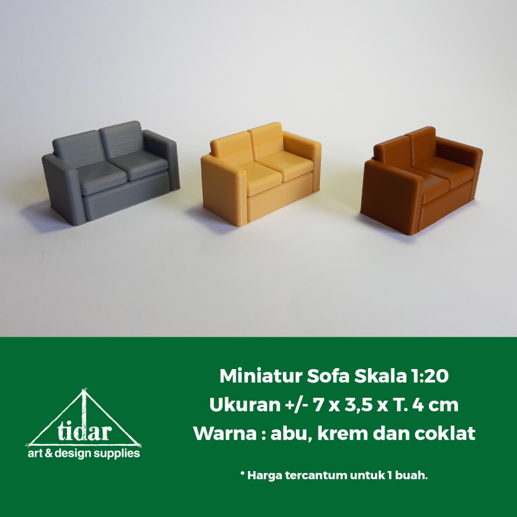

[MR] AN - Miniatur Maket Sofa 2 Seat Skala 1:20 - Sofa 2 Kursi
