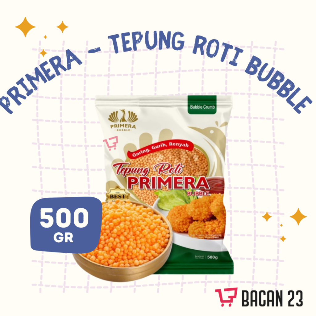 

Primera Tepung Roti Bubble Crumb (500gr) - Tepung Roti Primera / Tepung Roti Bubble / Toko Bacan23