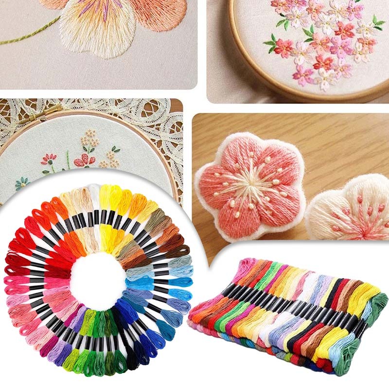 Benang Sulam 1 Pack 24/50 Warna Paket Sulam Benang Sulam Benang Set