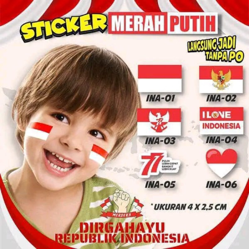 

(50pcs) STIKER PIPI MERAH PUTIH MURAH - NURMA GALERY