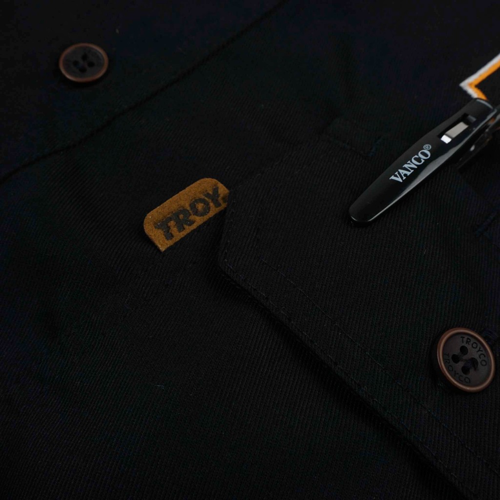 Troy Company Workshirt Workwear Engineers Black Skull - Kemeja Kerja Work Shirt Hitam WSD 2623