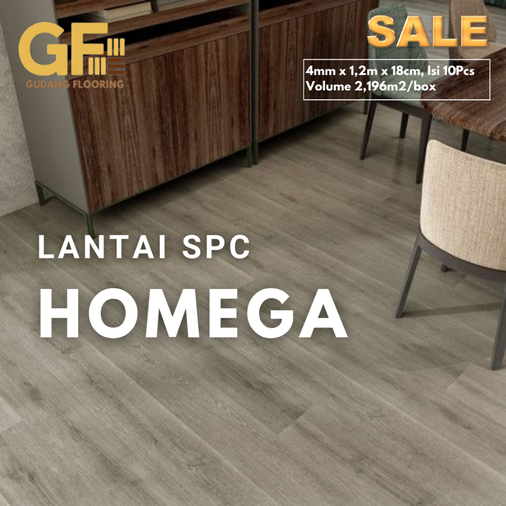 Lantai SPC Vinyl Klik HOMEGA - Click System Flooring Tebal 4mm