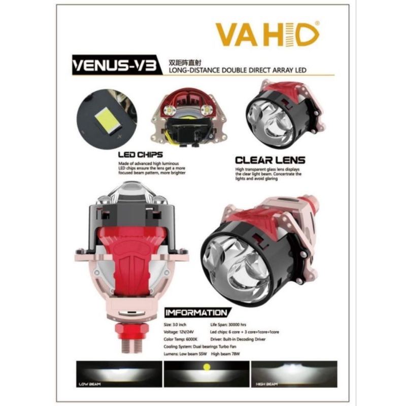 BILED PROJIE PROJEKTOR VAHID VENUS V3 DOBEL LASER ORIGINAL