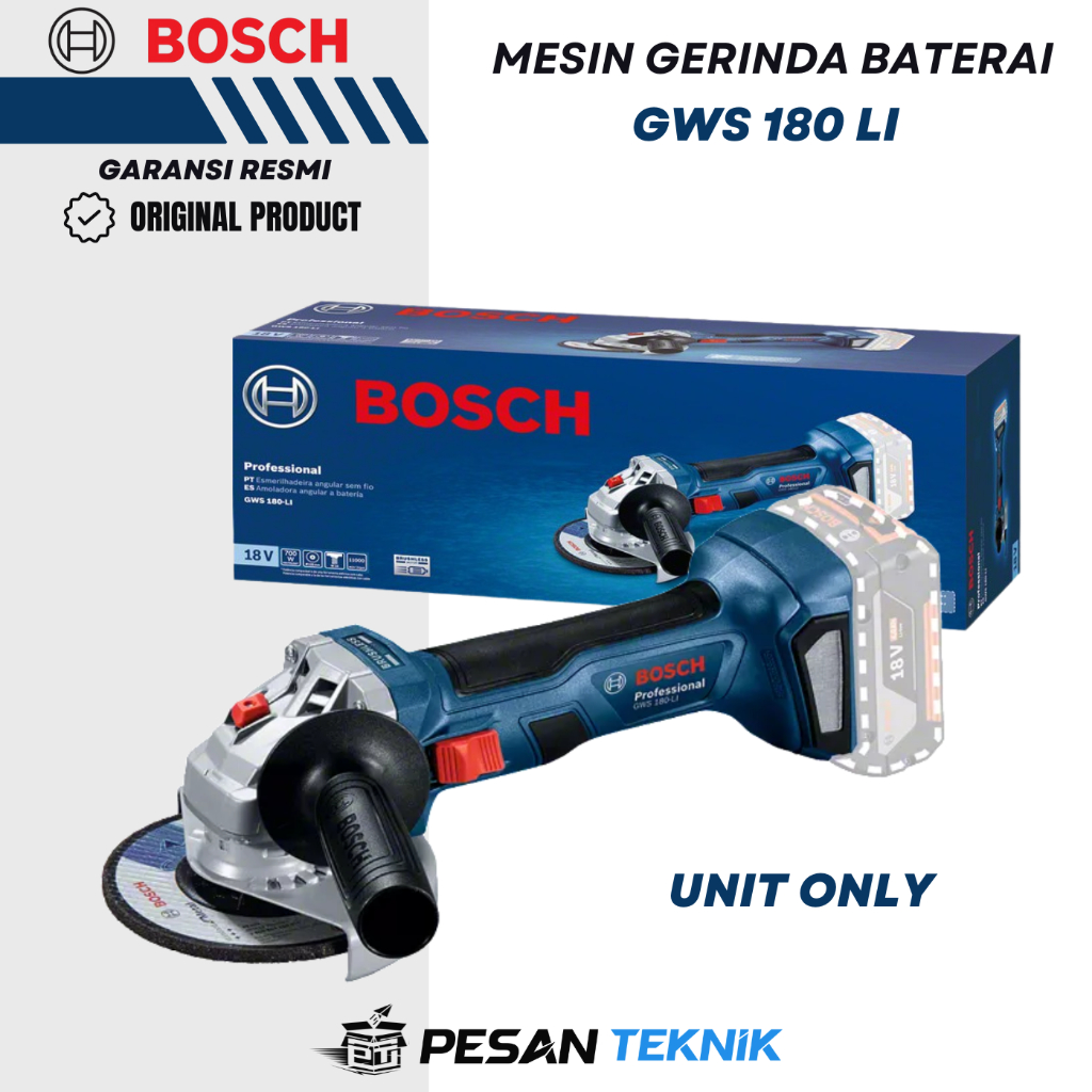 Mesin gerinda Baterai 4 inch Cordless Angle Grinder BOSCH GWS180LI