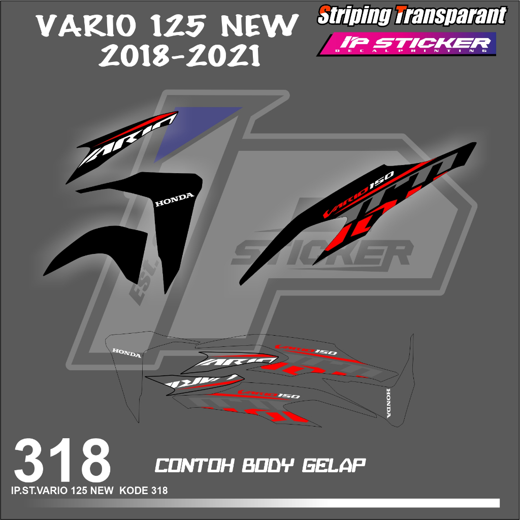 VARIO 125 NEW 2018-2021 (COD) STIKER STRIPING MOTOR HONDA VARIO 125 NEW  HOLOGRAM DAN TRANSPARAN