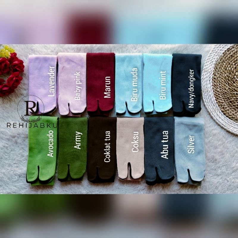 LUSINan Kaos Kaki Jempol Polos Lapak Hitam Selutut (L) NON KEMAS dan KEMAS Nilon Muslimah Wanita Kao