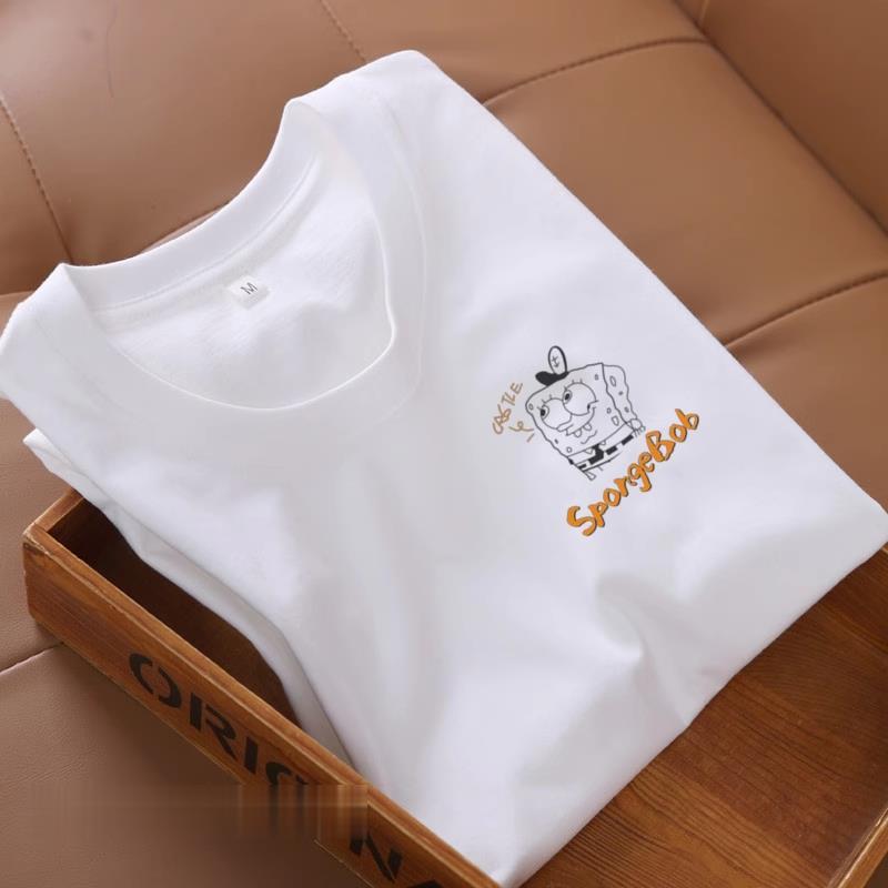 Kaos Distro Pria Putih Katun Murni Lengan Pendek untuk Remaja