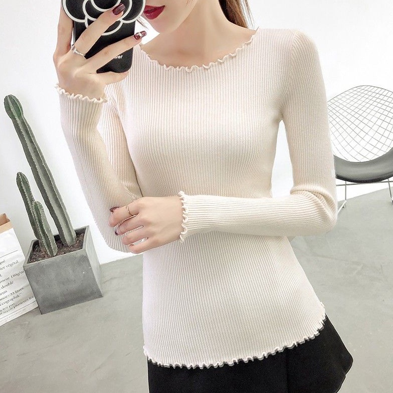 TERLARISSS Inner Kriwil Rajut wanita  Baju Dalaman Kriwil Knit lengan panjang  Rajut Manset Wanita