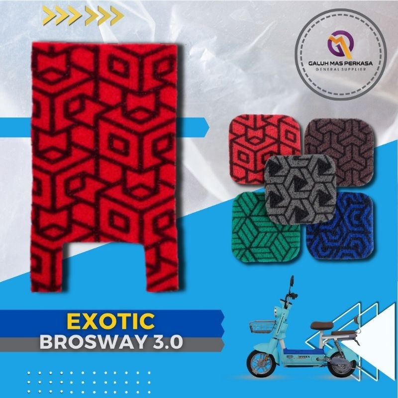 Karpet alas pijakan kaki sepeda listrik EXOTIK BROSWAY 3.0 ALL BLACK SERIES / Karpet bahan mie bihun