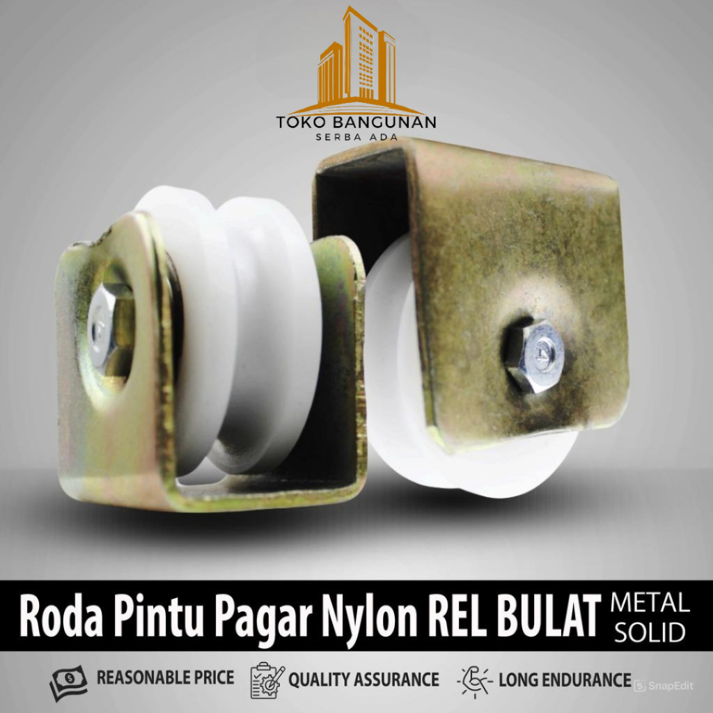 RODA NYLON PINTU PAGAR REL BULAT / RODA NILON PAGAR BESI GERBANG/ PINTU BESI/ PINTU LIPAT