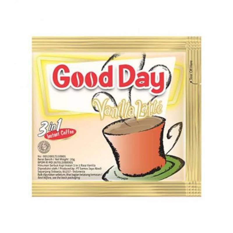 

GOOD DAY VANILLA LATTE RENCENG ISI 10 SACHET