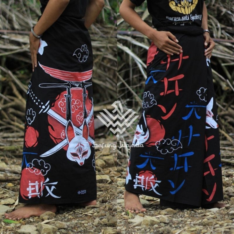 SARUNG BATIK TERBARU/SARUNG BATIK LUKIS PRIA MOTIF SAMURAI TERBARU DAN KEKINIAN/SARUNG BATIK DEWASA