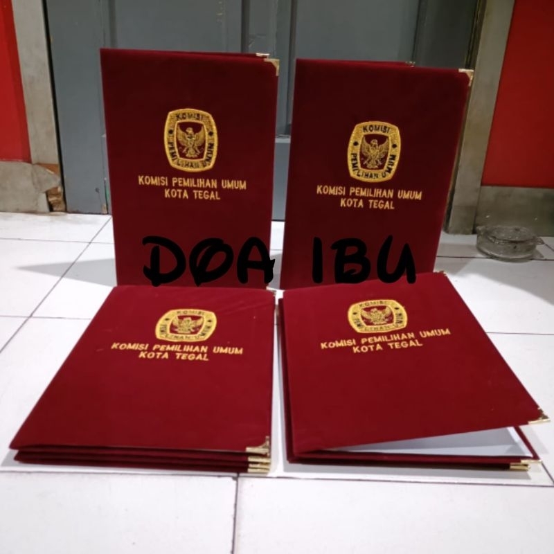 

best seller custom warna map bludru upacara map kantor logo KPU uk. F4