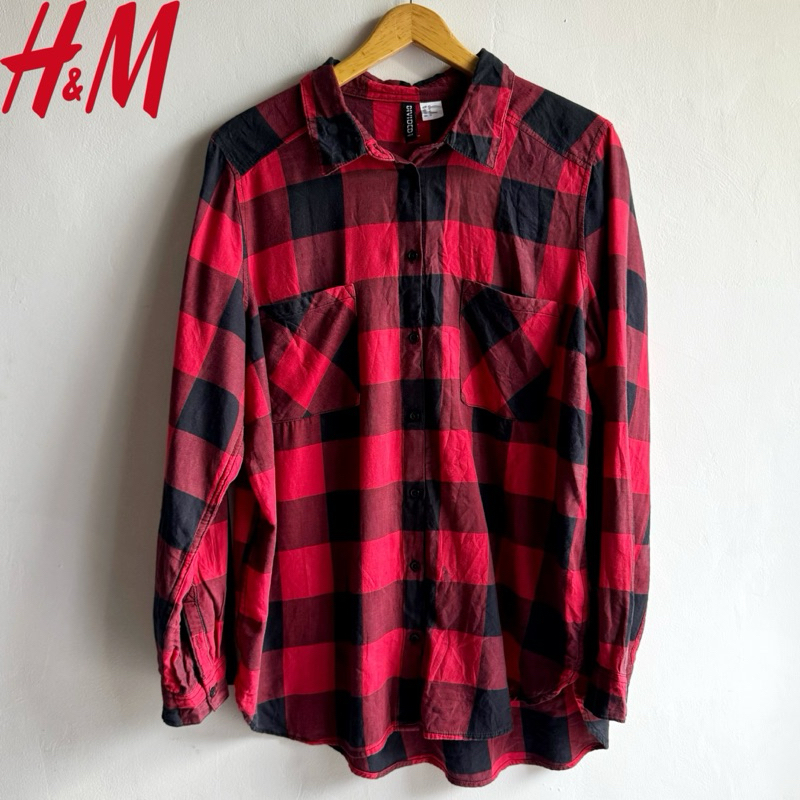 kemeja kotak merah hnm deffect