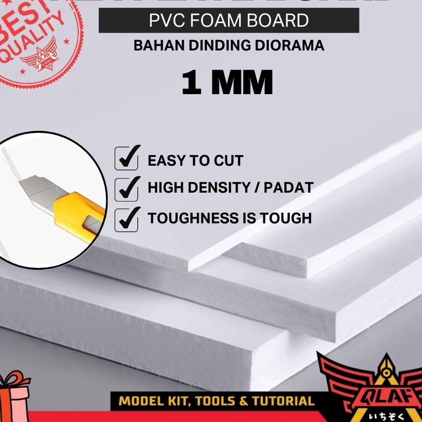 KF7 PLA PLATE BOARD PVC FOAM 1mm diorama dinding maket scale model