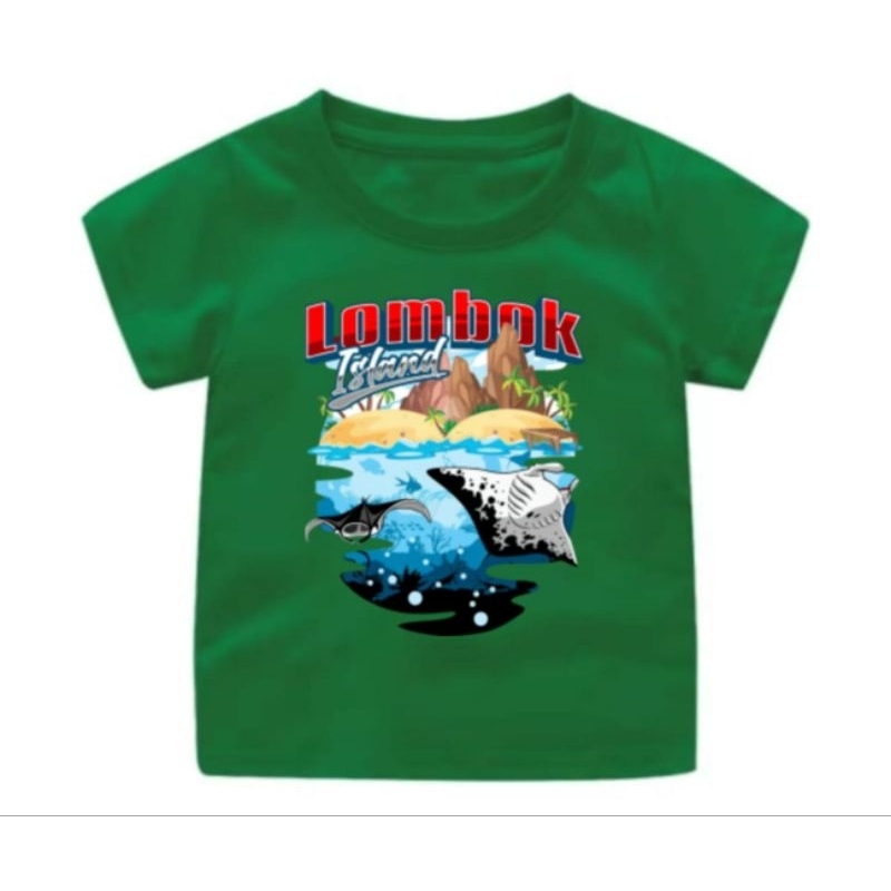 Baju Kaos Atasan LOMBOK ISLAND Anak Dan Dewasa